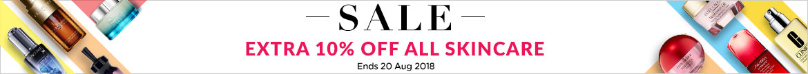 Extra 10% Off Skincare *Min spend US$65 | Ends 20 Aug 2018