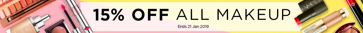 Huge Sale: Extra 15% Off Makeup! Ends 21 Jan 2019