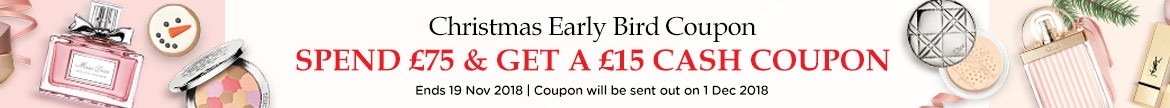 Christmas Early Bird Coupon: Get a Cash coupon with a minimum spend! Ends 19 Nov 2018.