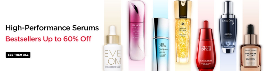 Serums Powerful high performance bestsellers Kiehl's Skin Ceuticals Eve Lom Shiseido Estee Lauder SKII Guerlain Lancome Bare Minerals