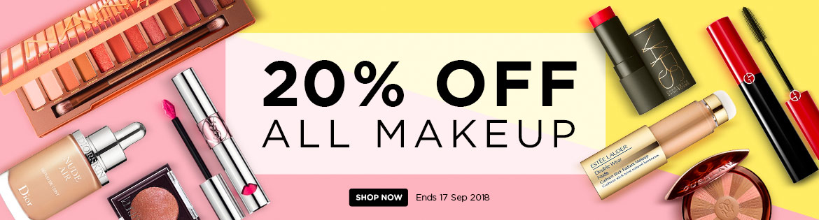 Massive Makeup Sale! Extra 20% Off ALL Makeup Ends 17 Sep 2018