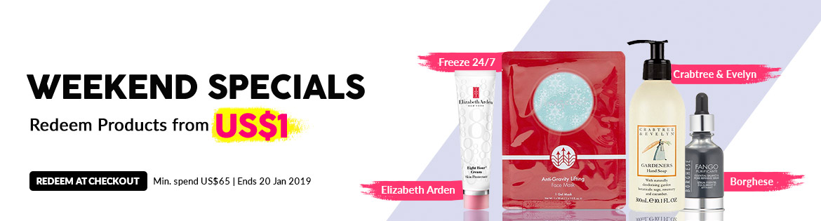 Weekend Specials, Ends 20 Jan 2019. Redeem Great Products from US$1 (min. spend US$65)