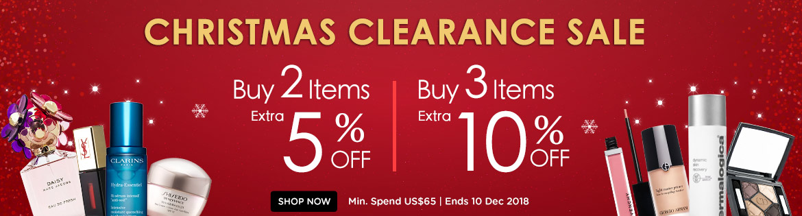 Christmas Clearance Sale! Any 2 Items = Extra 5% Off | Any 3 Items or More = Extra 10% Off! Ends 10 Dec 2018
