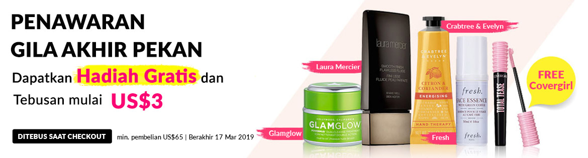 Crazy Weekend Specials, Ends 17 Mar 2019. Get a Free Gift + Redeem Great Products from US$3 (min. spend US$65)