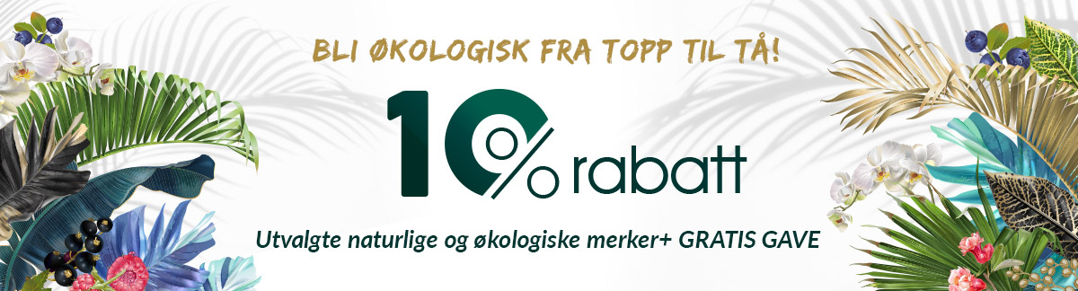 Trenger du en grunn til å bli grønn? Få 10 % rabatt på helt naturlige og økologiske merker!