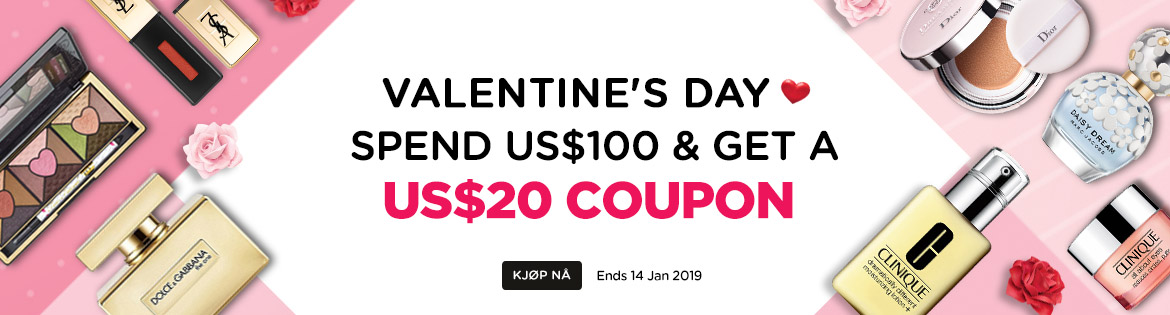 Valentine's Day Early Bird Coupon: Spend US$120, Get a US$20 Coupon! Ends 14 Jan 2019 | Coupon will be sent out on 1 Feb 2019