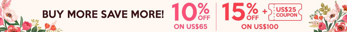 Beauty Stockpiling Sale: Buy More Save More 10% Off on US$65, 15% Off + US$25 Coupon on US$100!