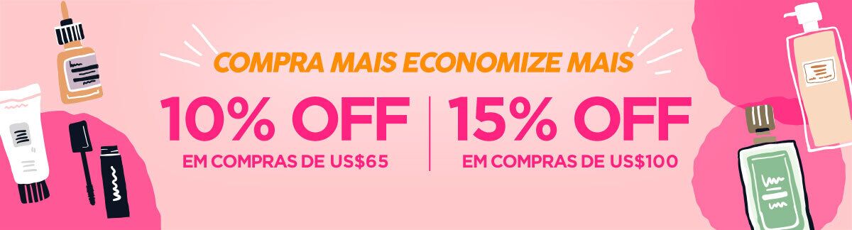 Compre Mais economize mais, Promoção, oferta em todo o site, oferta de produtos de beleza, cuidados com a pele, maquiagem, cuidados com os cabelos, clinque, hourglass, shiseido, lancome