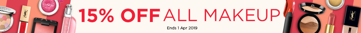 All Makeup Extra 15% Off! Ends 01 Apr 2019