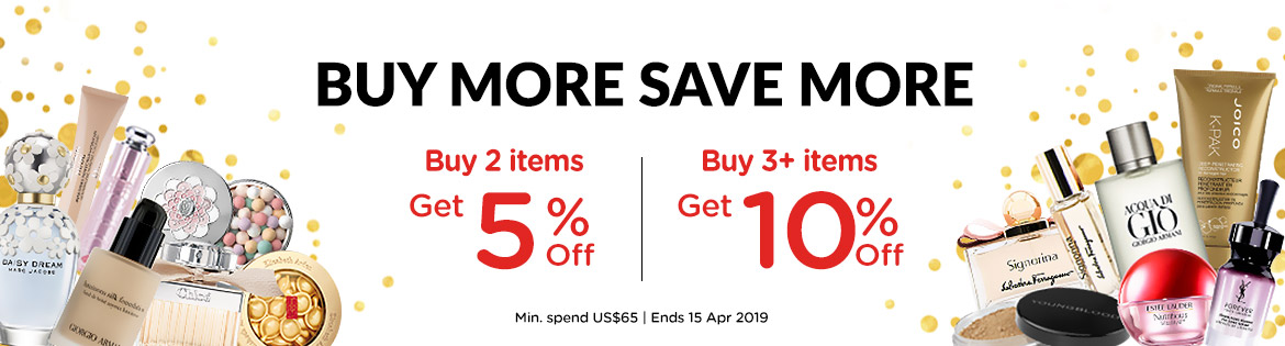 Buy More Save More: Buy 2 items, Get 5% Off! Buy 3+ items, Get 10% Off! Min. spend US$65 | Ends 15 Apr 2019
