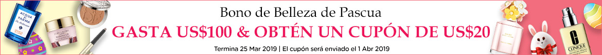 Easter Beauty Bonus: Spend US$100 & Get an US$20 Coupon! Ends 25 Mar 2019 | Coupon will be sent out on 1 Apr 2019