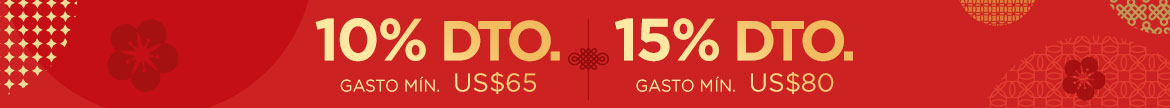Oferta de Año Nuevo Lunar: 10% Dto. en gasto mín. US$65 | 15% Dto. en gasto mín. US$80