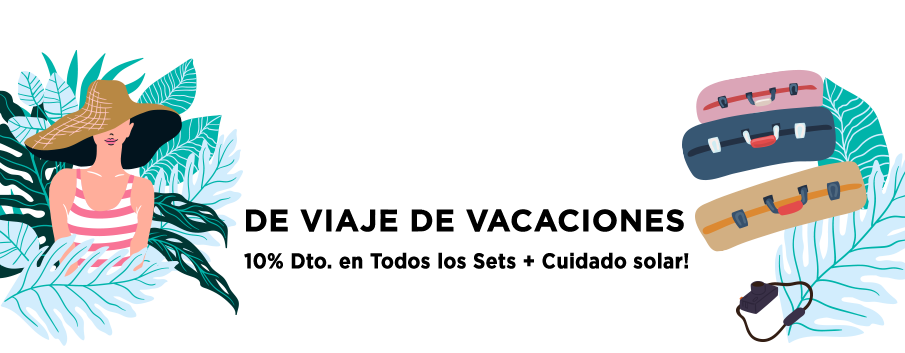 OFERTA DE VIAJE DE VACACIONES: 10% Dto. en Todos los Sets + SPF!