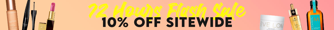 flash sale, limited time offer, 10% off, skincare sale, clarins, dermalogica, shiseido, laura mercier, kerastase, guerlain, jo malone