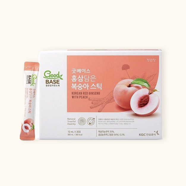 ჩეონგ კვან ჯანგGoodbase Korean Red Ginseng with Peach drink (10ml*30 Pack) 