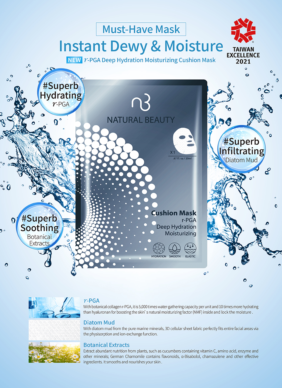 r-PGA Deep Hydration Moisturizing Cushion Mask