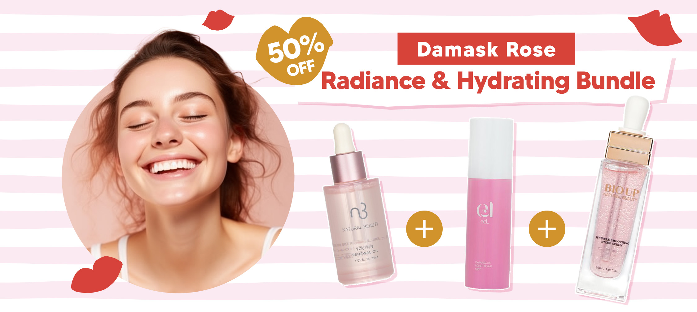 Home Spa | Say Goodbye to Your Desert-like Skin! Damask Rose Radiance & Hydrating Bundle 