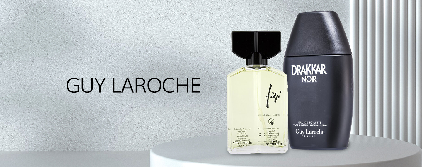 Guy Laroche,french luxury fashion house, create fragrance for men & women. Drakkar Noir EDT, Fidji, now on strawberrynet.