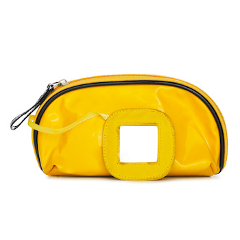 BAG Yellow Cosmetic Bag with Mirror #A Picture Color