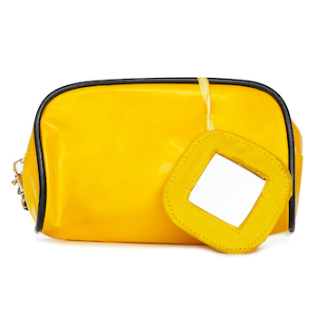 BAG Yellow Cosmetic Bag with Mirror #B Picture Color