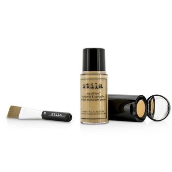 Stila Stay All Day Foundation, Concealer & Brush Kit - # 7 Buff 2pcs