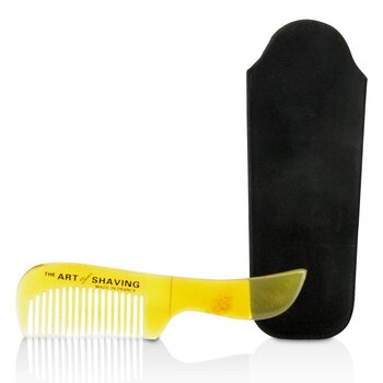Horn Mustache Comb - Black Suedine  1pc