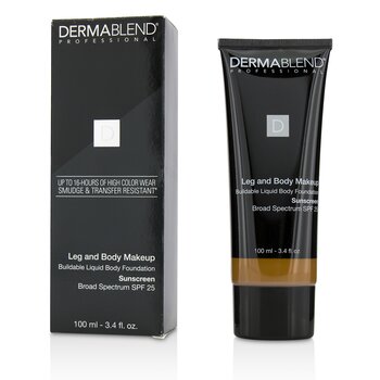 Leg and Body Make Up Buildable Liquid Body Foundation Sunscreen Broad Spectrum SPF 25  100ml/3.4oz