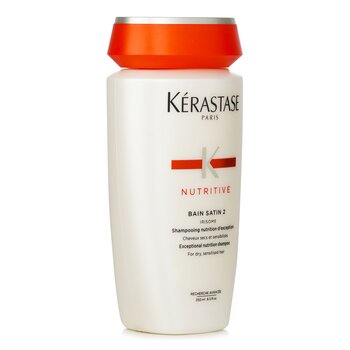 Nutritive Bain Satin 2 Exceptional Nutrition Shampoo (For Dry, Sensitised Hair)  250ml/8.5oz