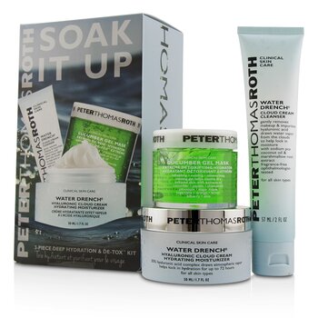 Soak It Up Kit: Water Drench Cloud Cream Moisturizer 50ml + Water Drench Cloud Cream Cleanser 57ml + Cucumber Gel Mask 50ml  3pcs