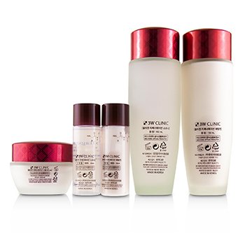 3W Clinic Collagen Skin Care Set: Softener 150ml + Emulsion 150ml + Cream 60ml + Softener 30ml + Emulsion 30ml 5pcs