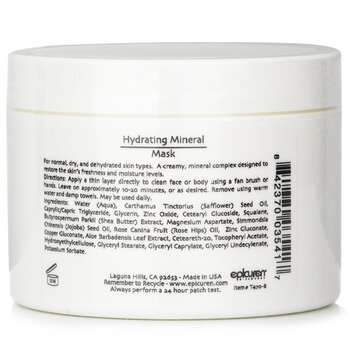 Hydrating Mineral Mask - For Normal, Dry & Dehydrated Skin Types (Salon Size)  250ml/8oz