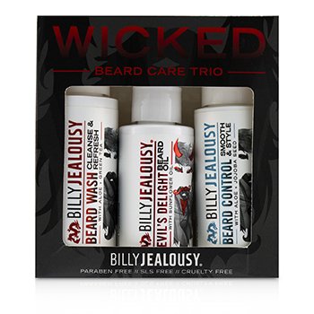 Wicked Beard Care Trio Set : 1x Beard Wash 60ml + 1x Beard Control 60ml + 1x Beard Oil 60ml  3pcs