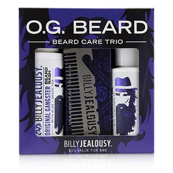 Set Trío O.G. Beard Care: 1x Jabón de Barba 60ml + 1x Aceite de Barba 60ml + 1x Cepillo de Titanio  3pcs