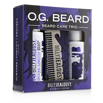 O.G. Beard Care Trio Set : 1x Beard Wash 60ml + 1x Beard Oil 60ml + 1x Titanium Comb  3pcs