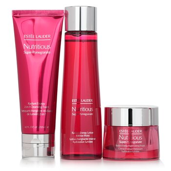 Nutritious Super-Pomegranate Overnight Radiance Collection: Cleansing Foam 125ml+Lotion Intense Moist 200ml+Night Creme 50ml  3pcs