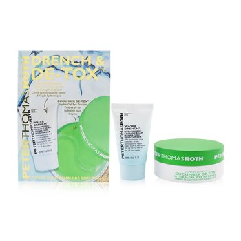 Drench & De-Tox 2-Piece Kit: Hydrating Moisturizer 20ml + Cucumber Eye Patches 15pairs  2pcs