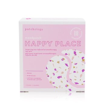 Moodpatch - Happy Place Geles de Ojos Inspiradores Aromaterapia infundida de Té (Rosa + Hibisco + Flor de Loto)  5pairs