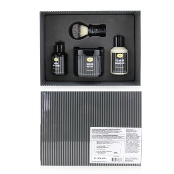 4 Elements Shaving Full Size Kit -Unscented: Pre-Shave Oil 60ml + Shaving Cream 150ml + After-Shave Balm 100ml + Genuine Badger Brush 4pcs