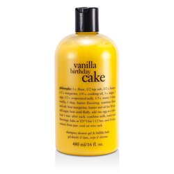 Philosophy Vanilla Birthday Cake Shampoo, Shower Gel & Bubble Bath 480ml/16oz