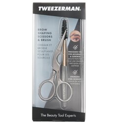 Tweezerman Нержавеющие Ножницы для Моделирования Бровей и Кисточка -