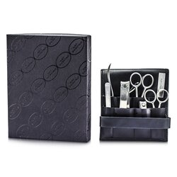 The Art Of Shaving Set Manicure : Lima + Tijeras vello nasal + Corta cutículas + Tijeras Bigote + Cortauñas + Corta uñas dedo pie + Pinzas 7pcs+1pouch