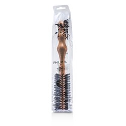 Philip B Small 45mm Round Brush (Polished Mahogany Handle, 65% Boar Bristle + 35% Nylon) 1pc