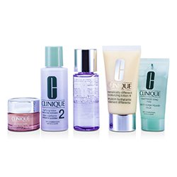 Clinique مجموعة حصرية: DD لوشن مرطب إضافي 50مل + All About Eyes 15مل + صابون سائل 30مل + لوشن منقي #2 60مل + مزيل مكياج 50مل 5pcs