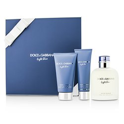 Dolce & Gabbana Homme Light Blue Coffret: EDT Spray 125ml/4.2oz + Bálsamo para Después de Afeitar 75ml/2.5oz + Gel de Ducha 50ml/1.6o 3pcs