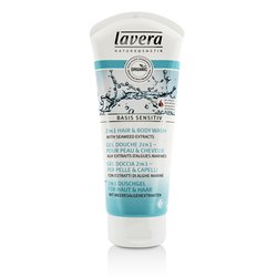 Lavera Basis Sensitiv 2 in 1 Hair & Body Wash with Seaweed Extracts 200ml/6.6oz