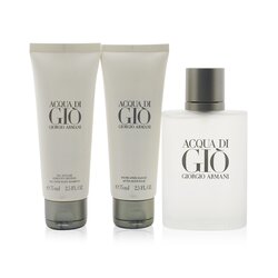 Giorgio Armani Acqua Di Gio Coffret: Eau De Toilette Spray 100ml/3.4oz + All Over Body Shampoo 75ml/2.5oz + After Shave Balm 75ml/2.5oz (Unboxed) 3pcs