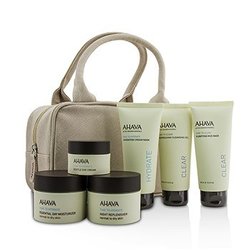 Ahava Zestaw Hydrating Beauty Case Set: Cleansing Gel 100ml+Mud Mask 100ml+Cream Mask 100ml+Day 50ml+Night 50ml+Eye Cream 15ml+Bag 6pcs+1bag