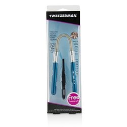 Tweezerman Smooth Finish Facial Hair Remover - Blue (With Black Slant Tweezerette) 2pcs