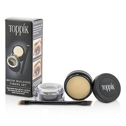 Toppik Zestaw do makijażu brwi Brow Building Fibers Set - # Dark Brown -