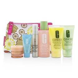 Clinique Set de Viaje: Jabón Facial 30ml+Loción 3 60ml+DDMG 30ml+Suero Inteligente 10ml+Turnaround Suero 7ml+Todo Acerca de Ojos 7ml+Bolsa 6pcs+1bag